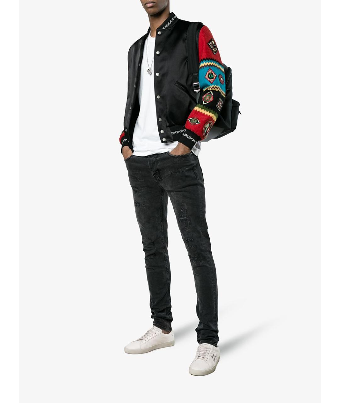 SAINT LAURENT Белые текстильные низкие кроссовки / кеды, фото 2