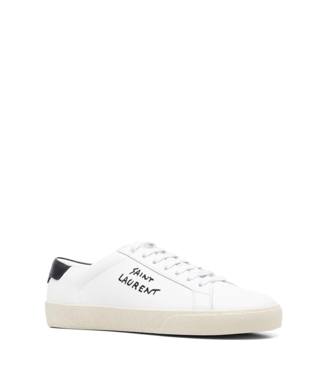 SAINT LAURENT Белые кожаные кеды, фото 3