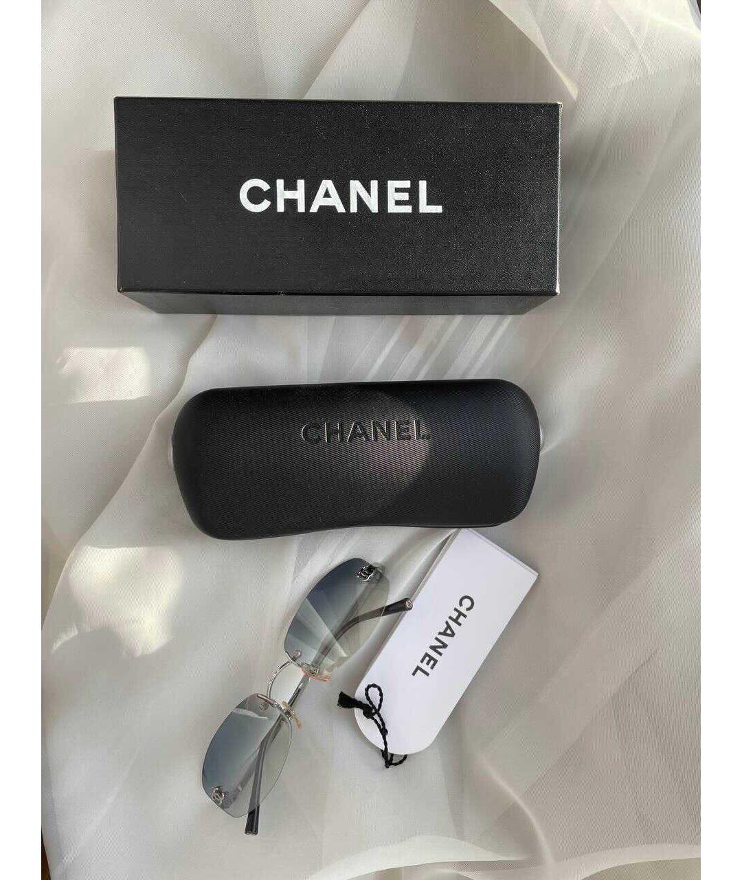 CHANEL Голубые металлические солнцезащитные очки, фото 2