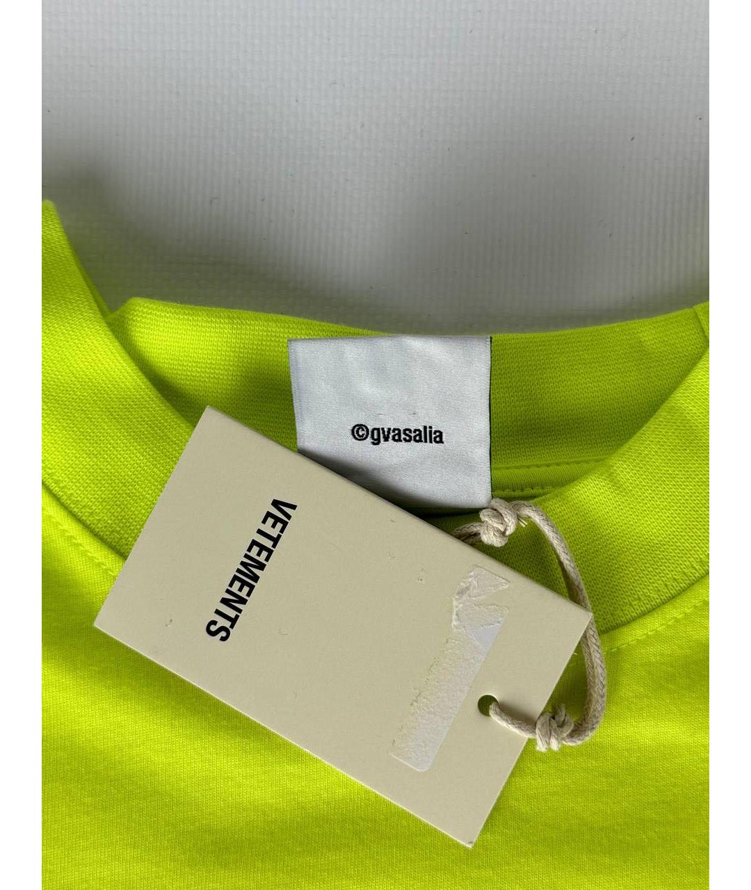 VETEMENTS Желтая хлопковая футболка, фото 6