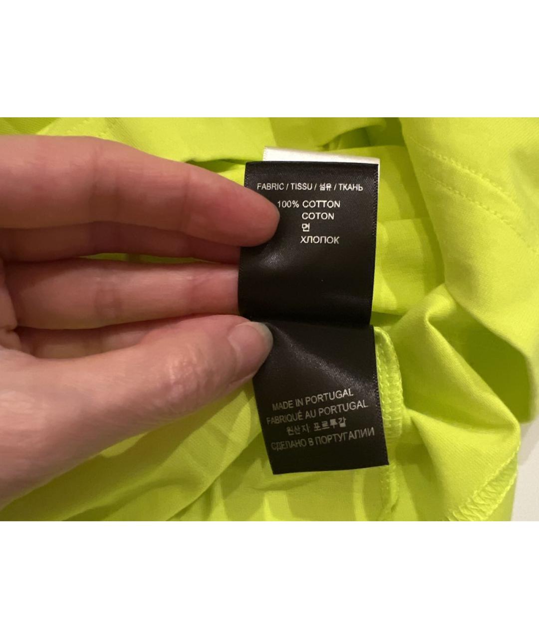 VETEMENTS Желтая хлопковая футболка, фото 2