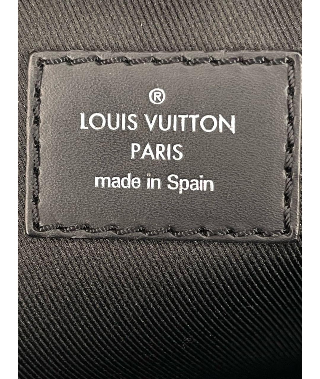 LOUIS VUITTON Черная кожаная сумка на плечо, фото 4