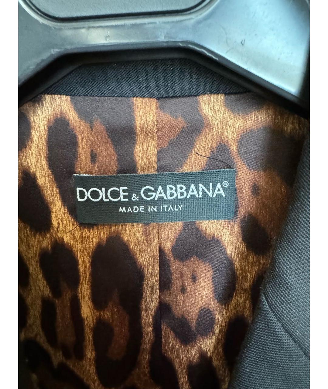 DOLCE&GABBANA Черный хлопко-эластановый жакет/пиджак, фото 5