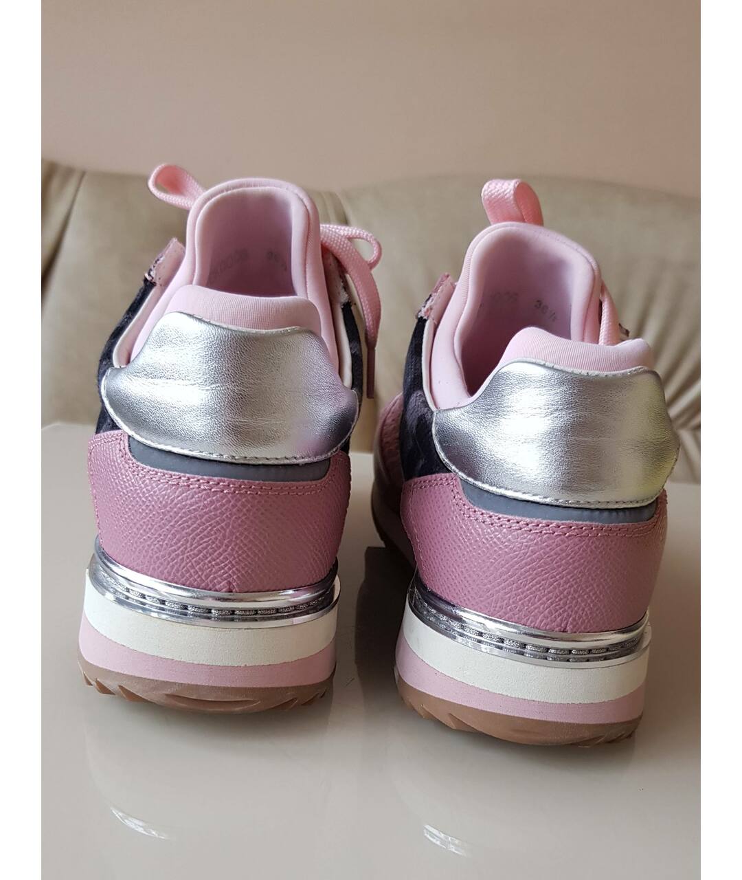 DOLCE&GABBANA Розовые кожаные кроссовки, фото 4