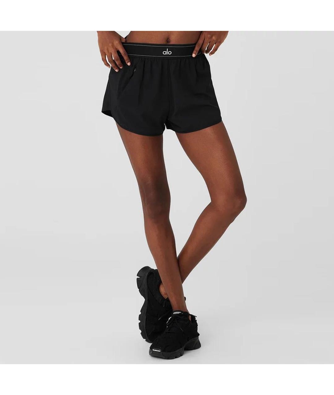ALO YOGA Черные хлопковые спортивные брюки и шорты, фото 4