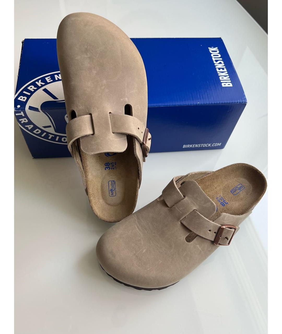 BIRKENSTOCK Бежевые нубуковые сабо, фото 7