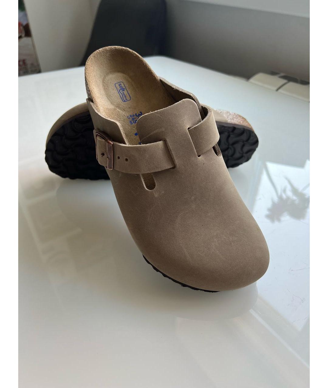 BIRKENSTOCK Бежевые нубуковые сабо, фото 2