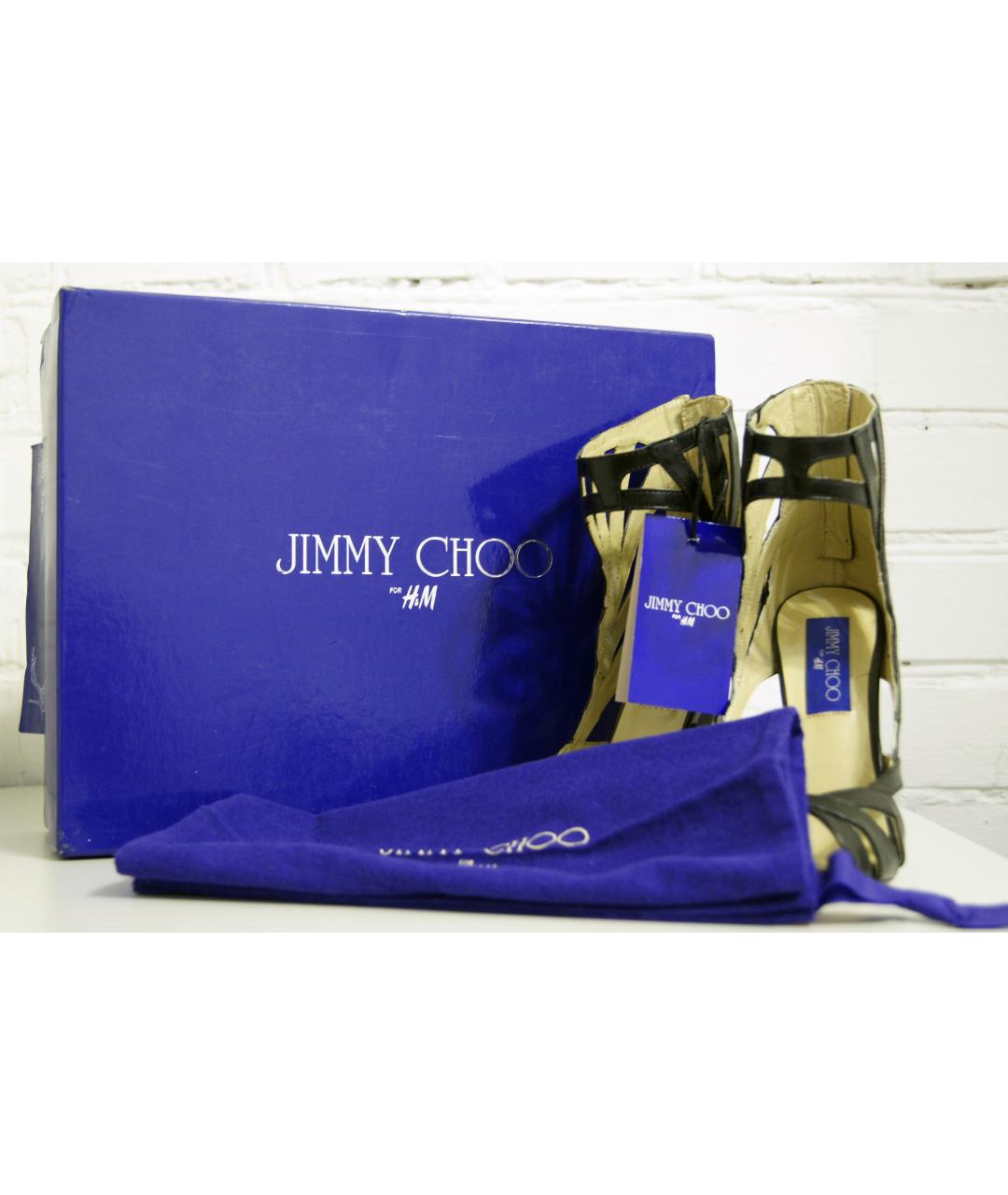 JIMMY CHOO Черные кожаные босоножки, фото 8