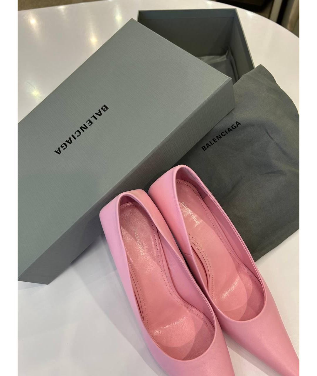 BALENCIAGA Розовые кожаные туфли, фото 5