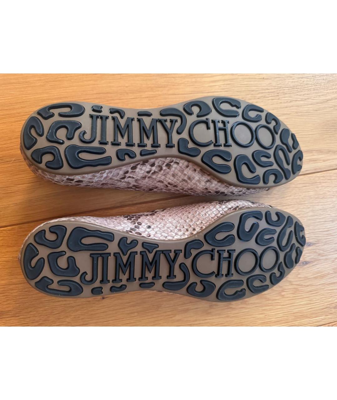 JIMMY CHOO Бежевые балетки из экзотической кожи, фото 6