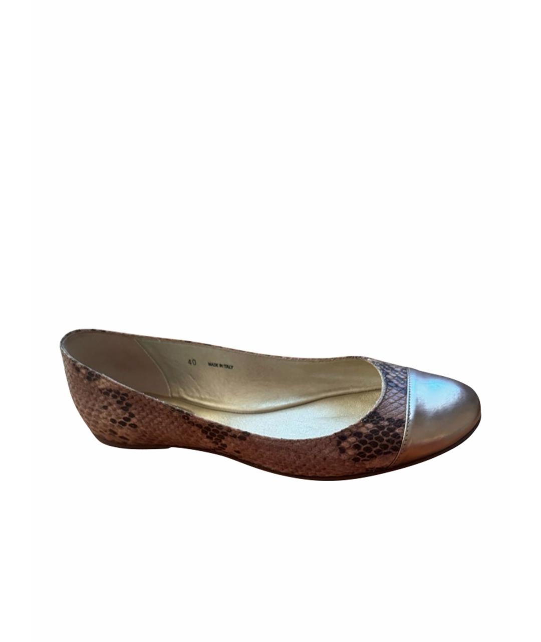 JIMMY CHOO Бежевые балетки из экзотической кожи, фото 1