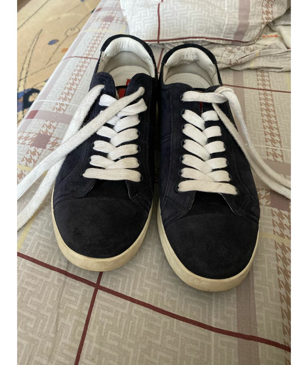 PRADA Темно-синие низкие кроссовки / кеды, фото 2