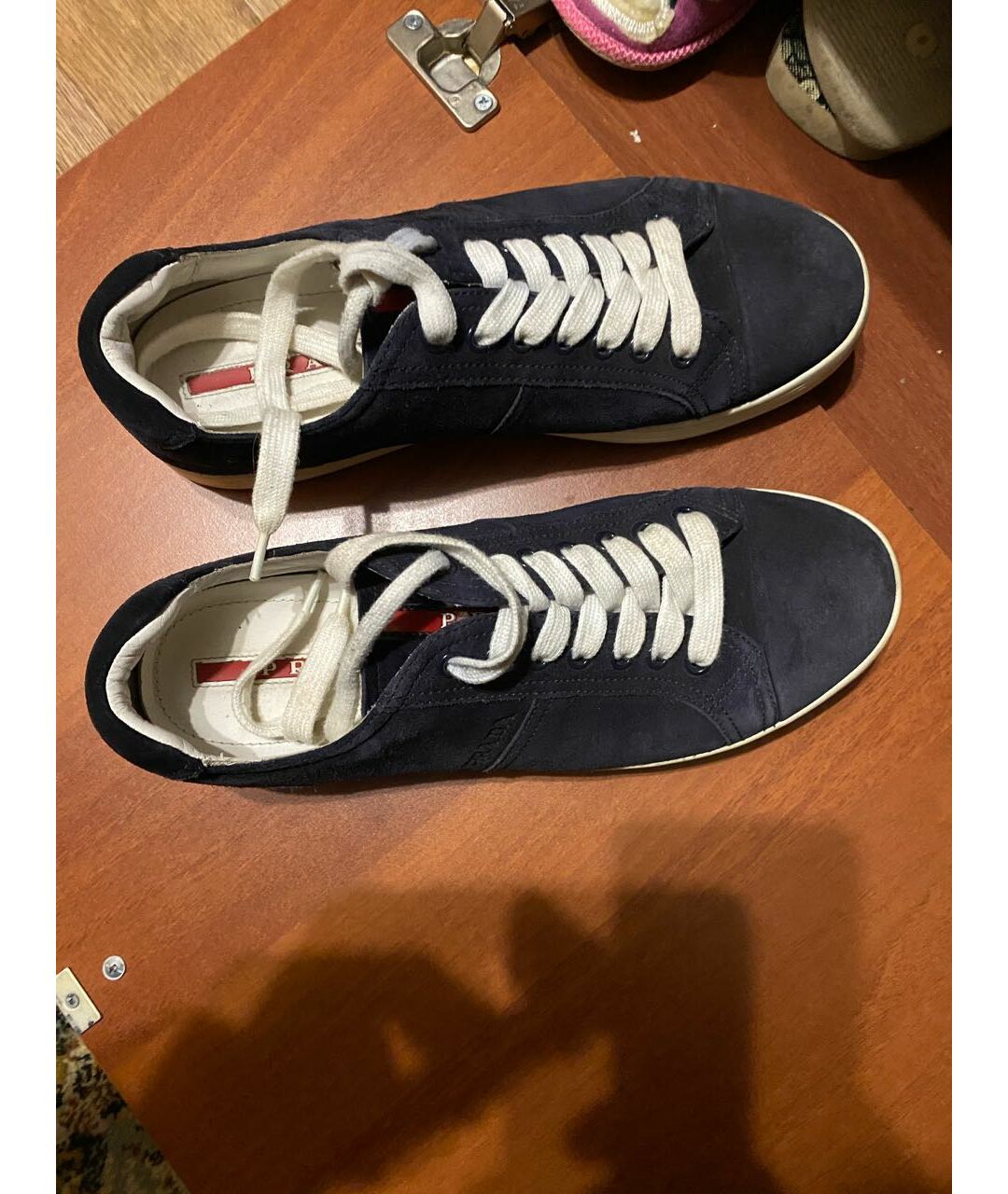 PRADA Темно-синие низкие кроссовки / кеды, фото 5