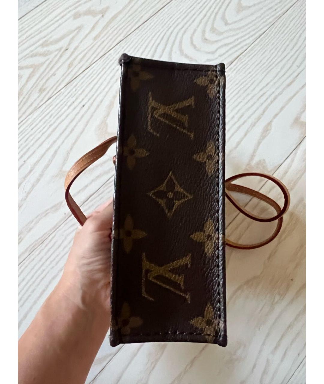 LOUIS VUITTON Коричневая кожаная сумка с короткими ручками, фото 2