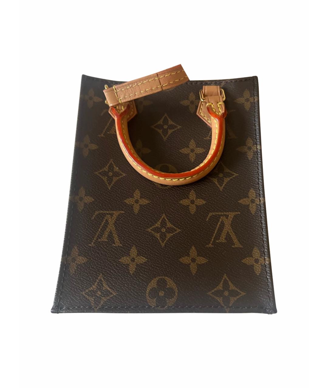 LOUIS VUITTON Коричневая кожаная сумка с короткими ручками, фото 1