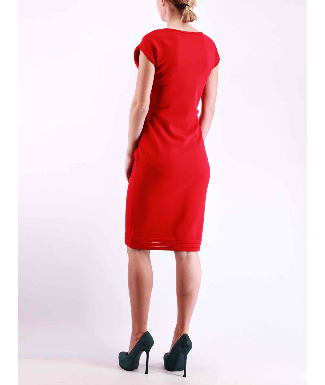 VERSACE COLLECTION Красное вискозное повседневное платье, фото 3