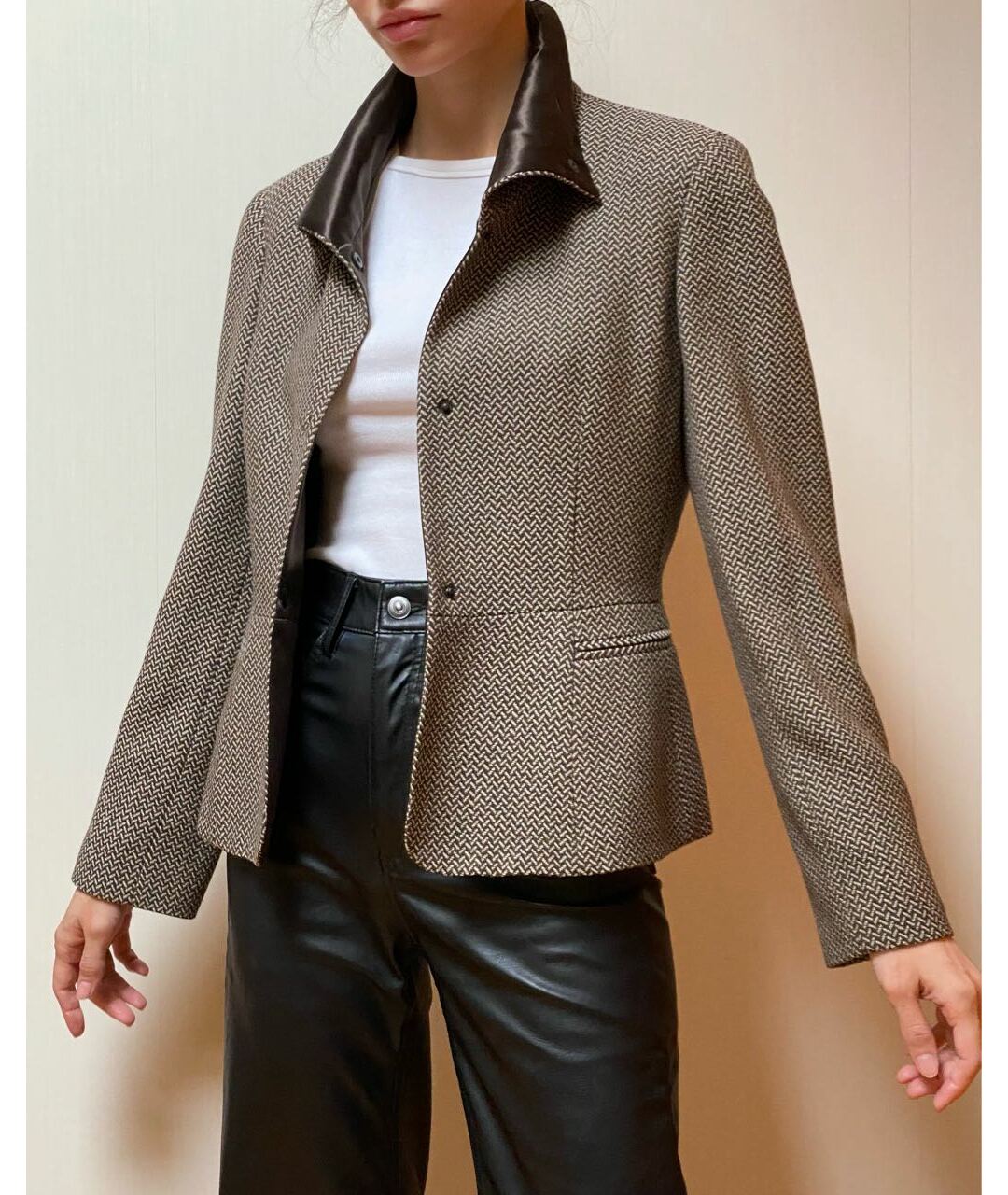 ARMANI COLLEZIONI Коричневый шерстяной жакет/пиджак, фото 7
