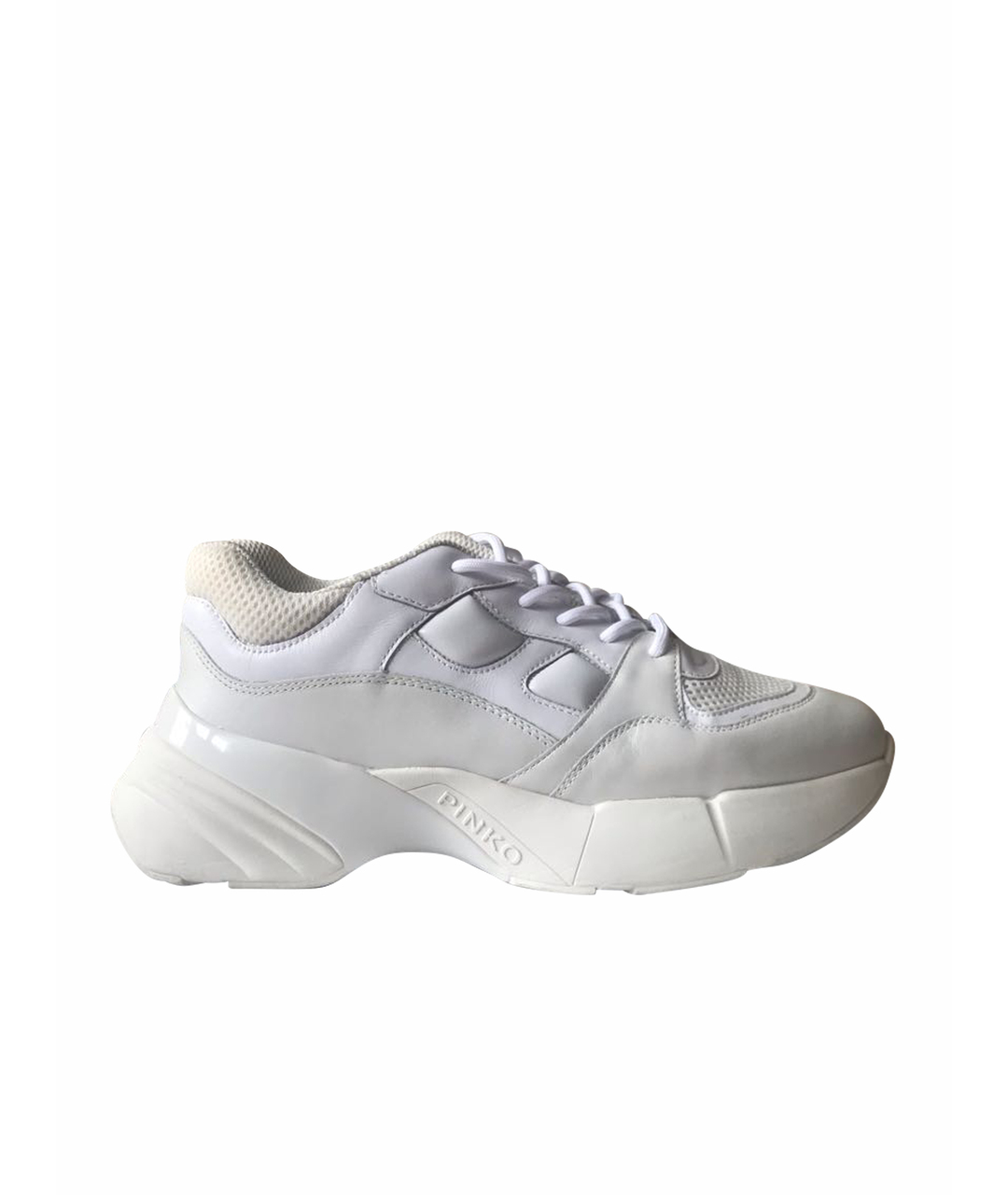 PINKO Белые кожаные кроссовки, фото 1