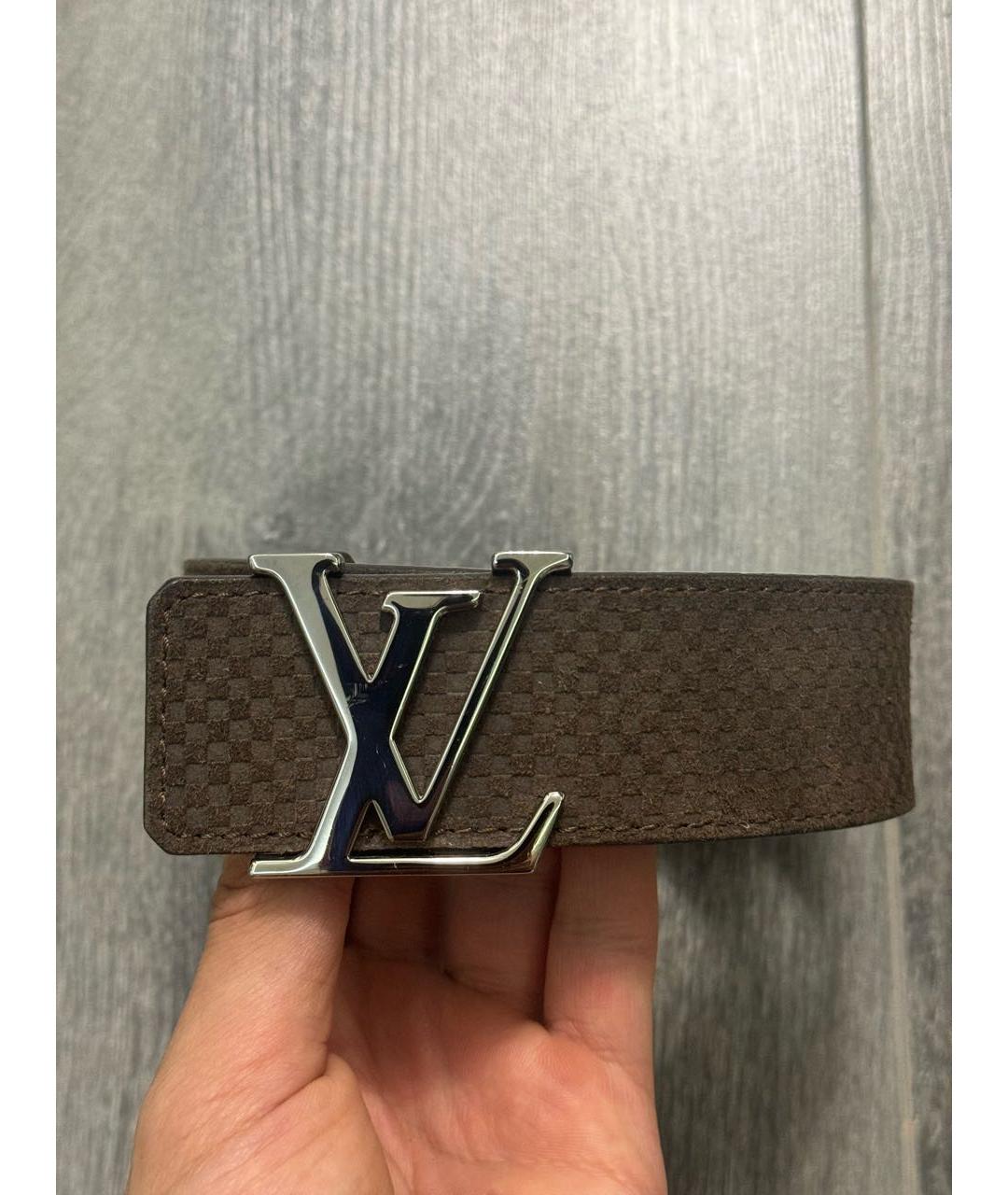 LOUIS VUITTON Коричневый замшевый ремень, фото 9