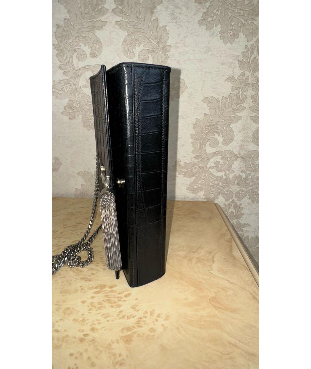 SAINT LAURENT Черная кожаная сумка через плечо, фото 7