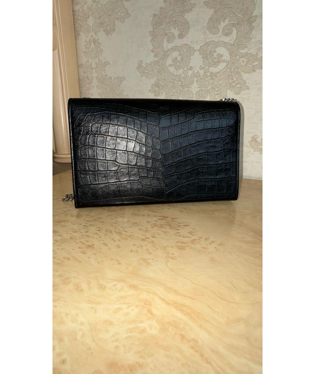 SAINT LAURENT Черная кожаная сумка через плечо, фото 4