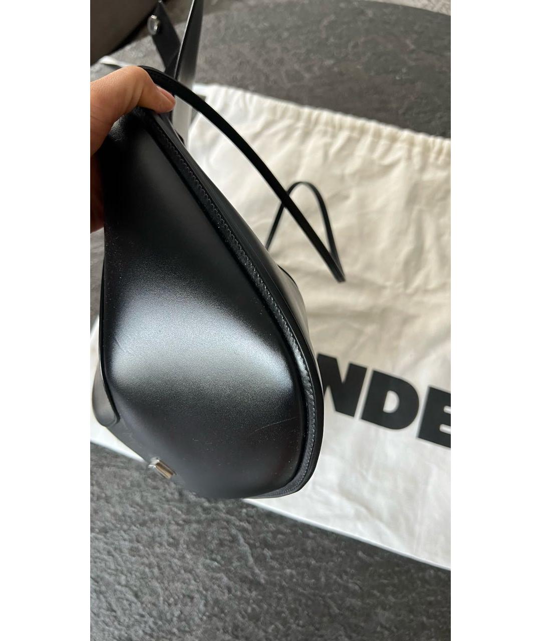 JIL SANDER Черная кожаная сумка через плечо, фото 5
