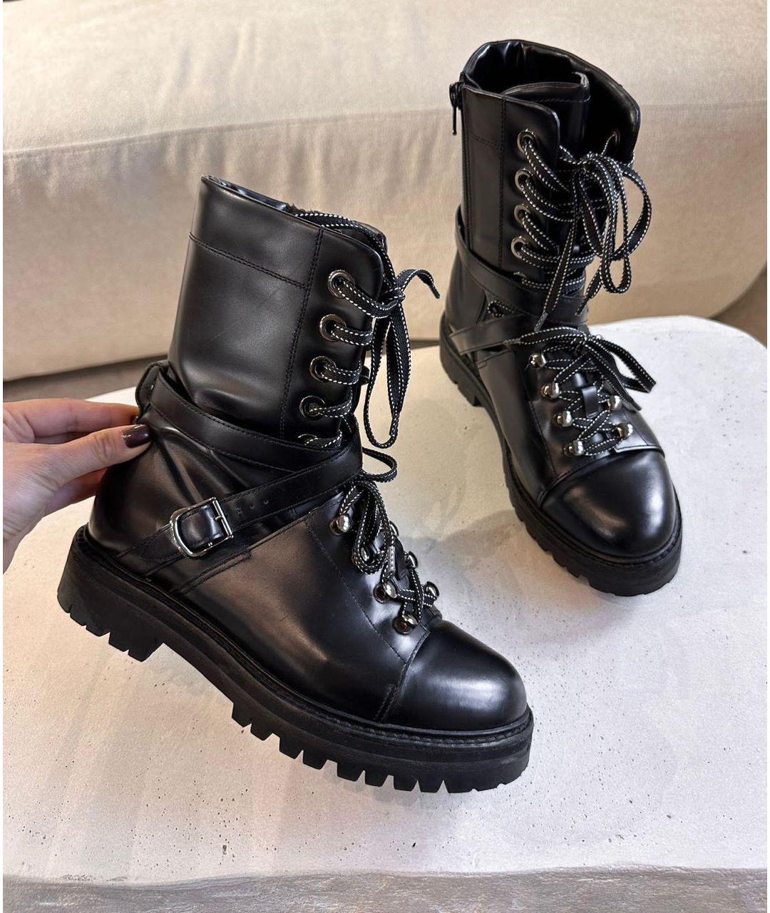 VALENTINO Черные кожаные ботинки, фото 3