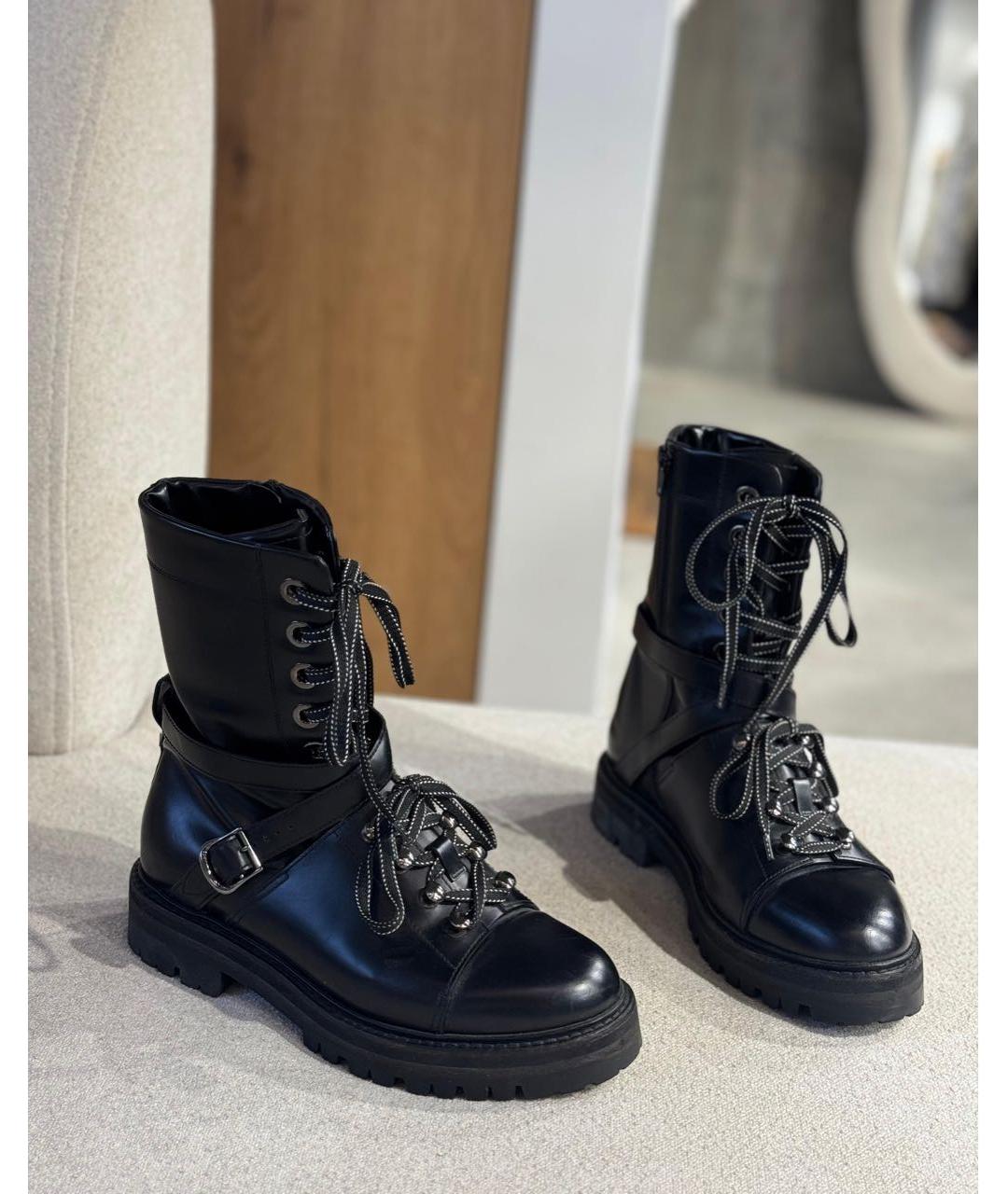 VALENTINO Черные кожаные ботинки, фото 5