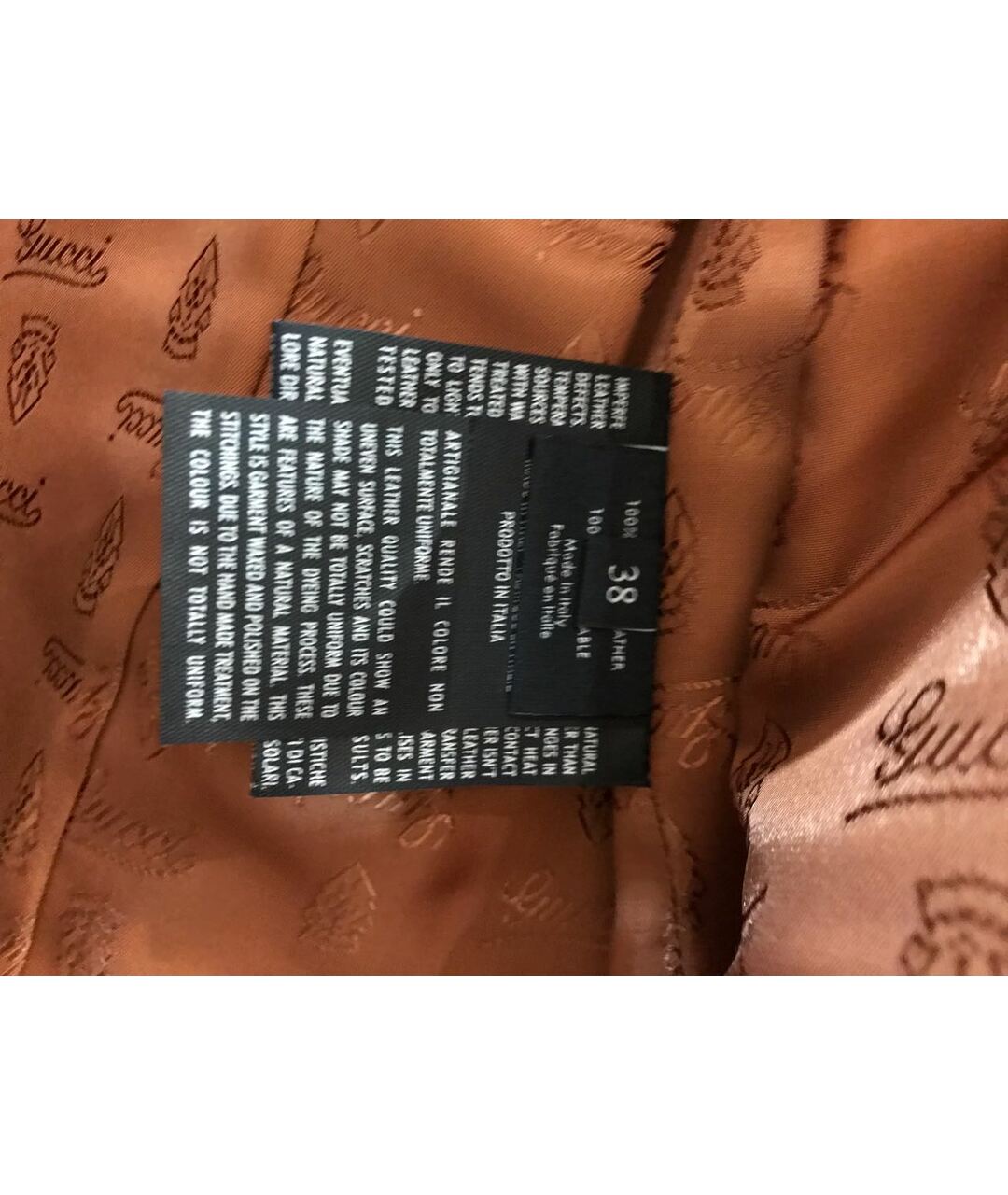 GUCCI Оранжевая кожаная куртка, фото 3