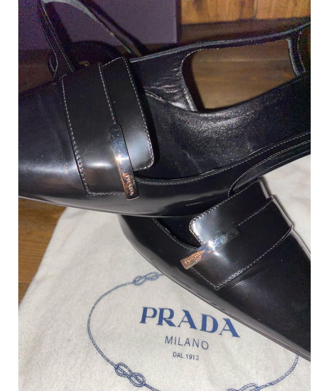 PRADA Черные кожаные туфли, фото 8