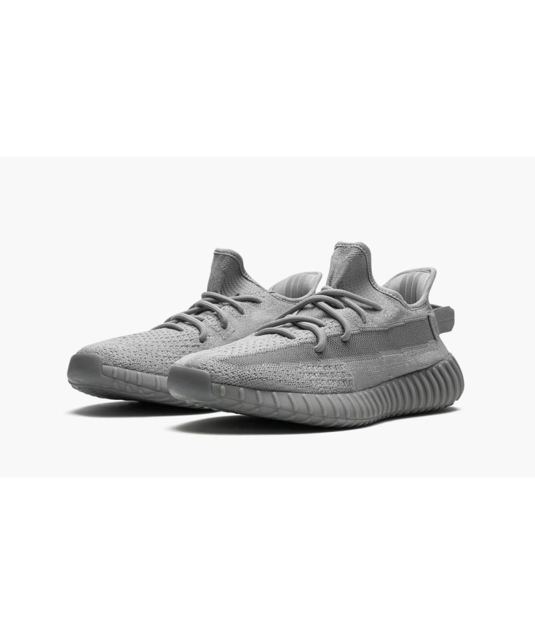 ADIDAS YEEZY Антрацитовые текстильные низкие кроссовки / кеды, фото 2