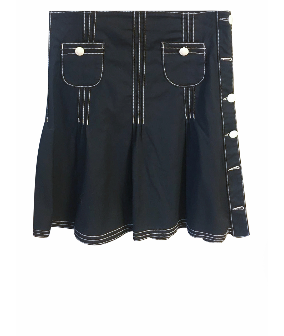 MOSCHINO Темно-синяя хлопковая юбка мини, фото 1
