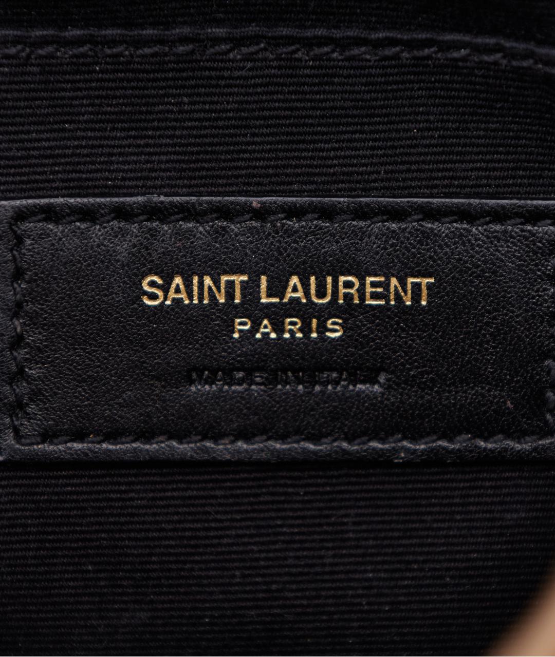 SAINT LAURENT Бежевая кожаная поясная сумка, фото 4