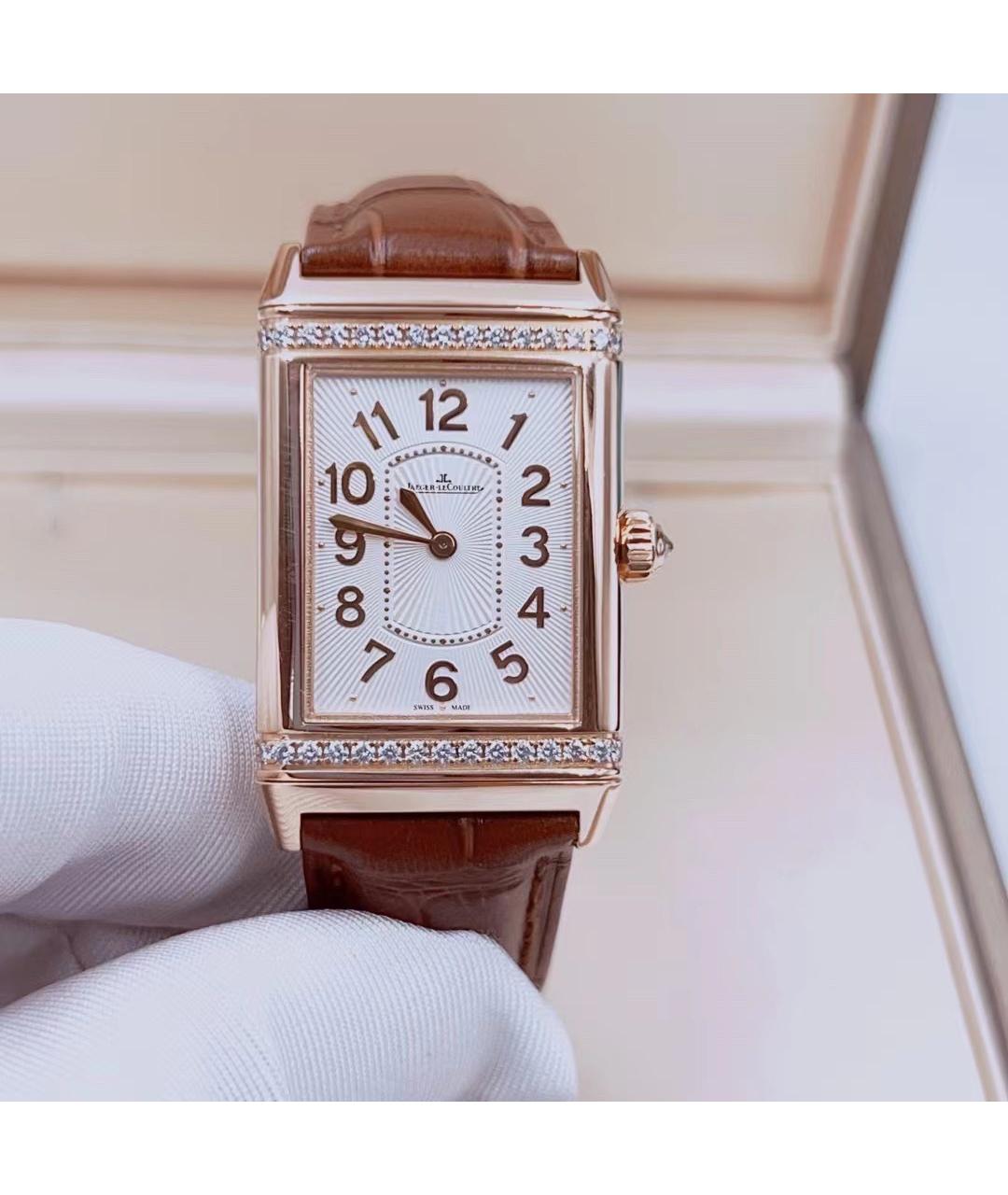 Jaeger LeCoultre Белые часы из розового золота, фото 8