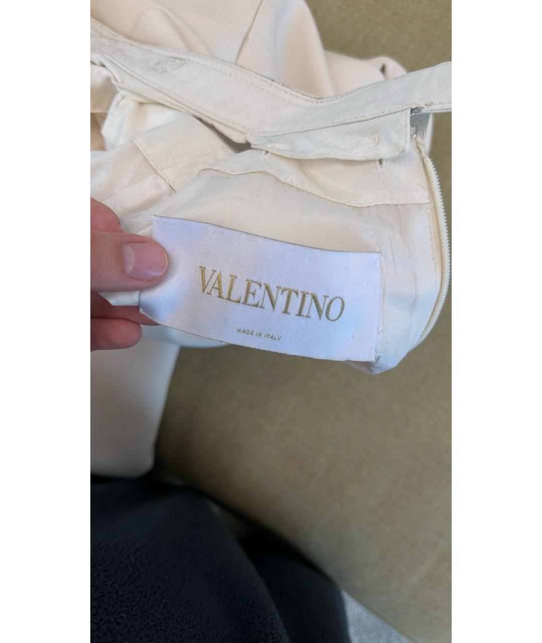 VALENTINO Белое шелковое повседневное платье, фото 3