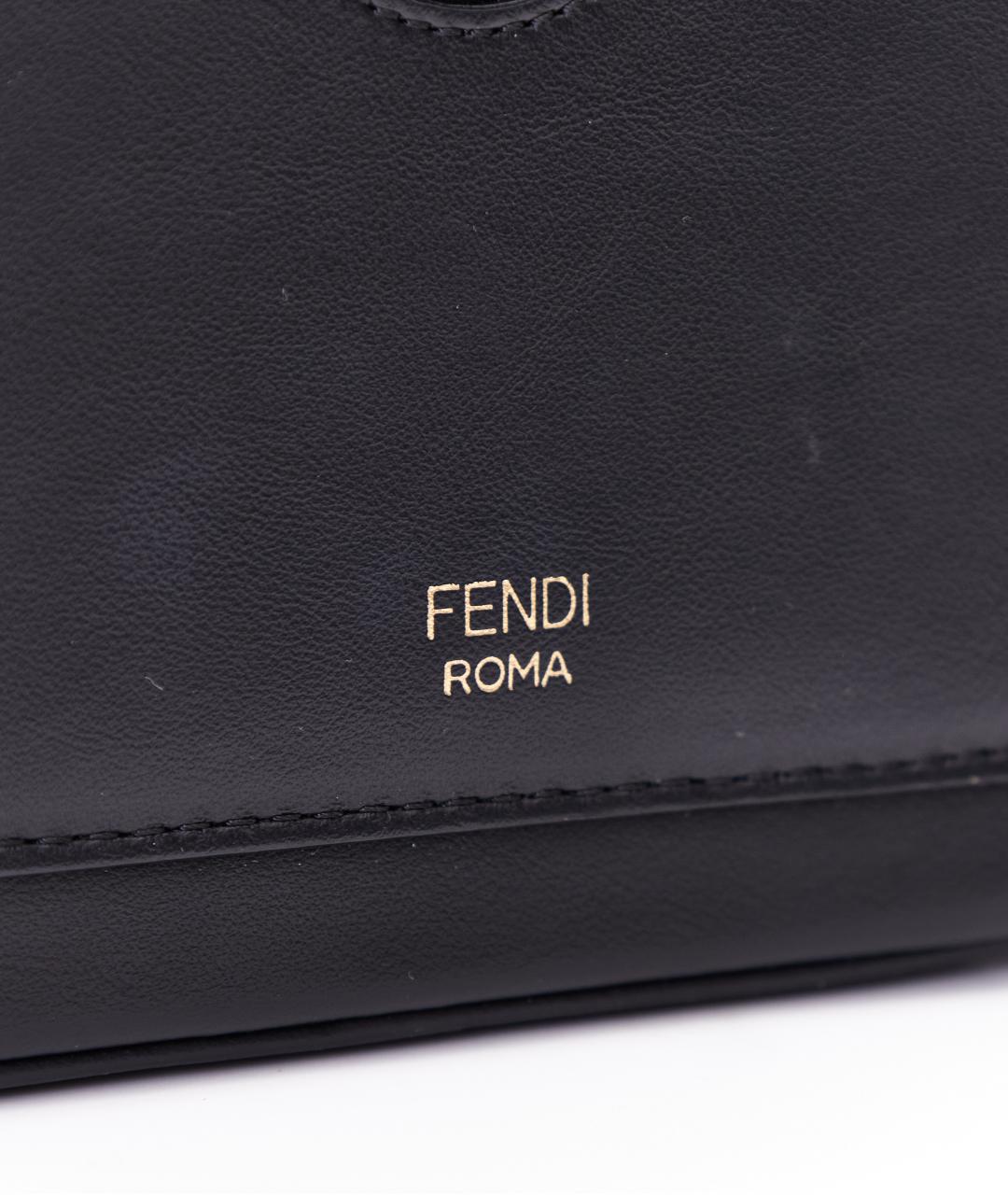 FENDI Черная кожаная сумка через плечо, фото 7