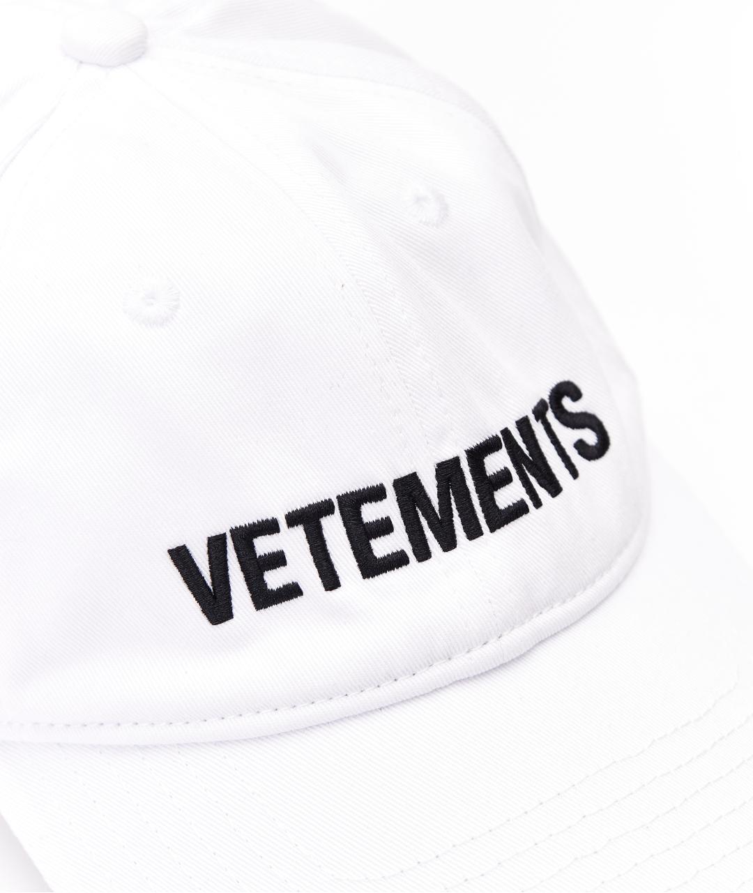 VETEMENTS Белая хлопковая кепка, фото 4