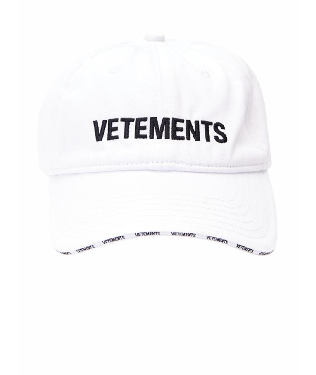 VETEMENTS Белая хлопковая кепка, фото 1