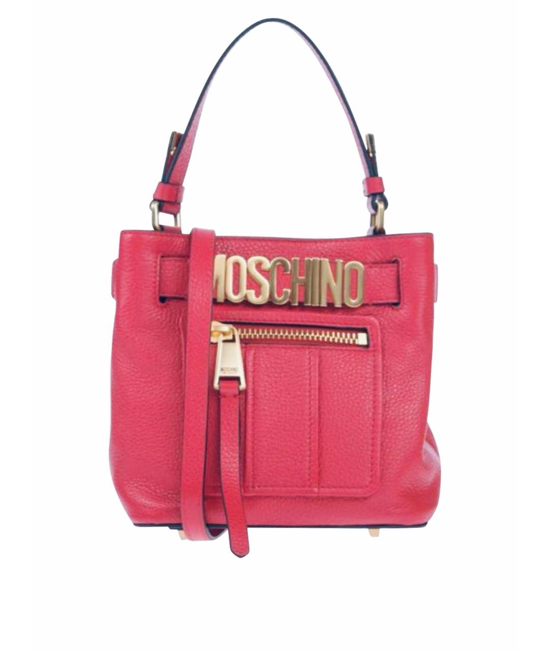 MOSCHINO Красная кожаная сумка тоут, фото 1