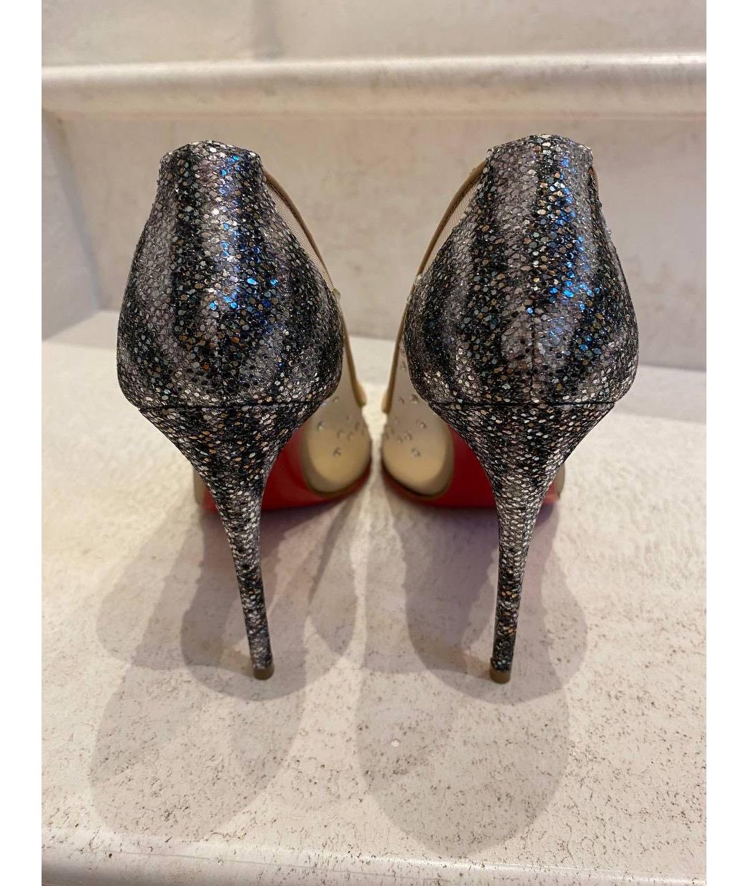 CHRISTIAN LOUBOUTIN Бежевые текстильные туфли, фото 5