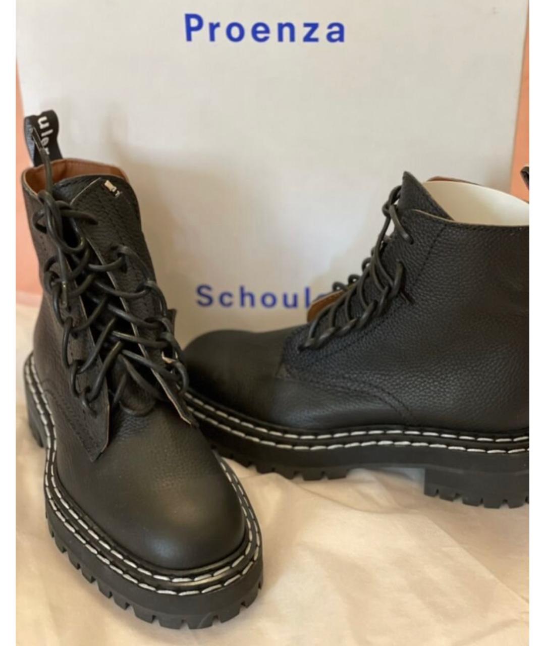 PROENZA SCHOULER Черные кожаные ботинки, фото 6