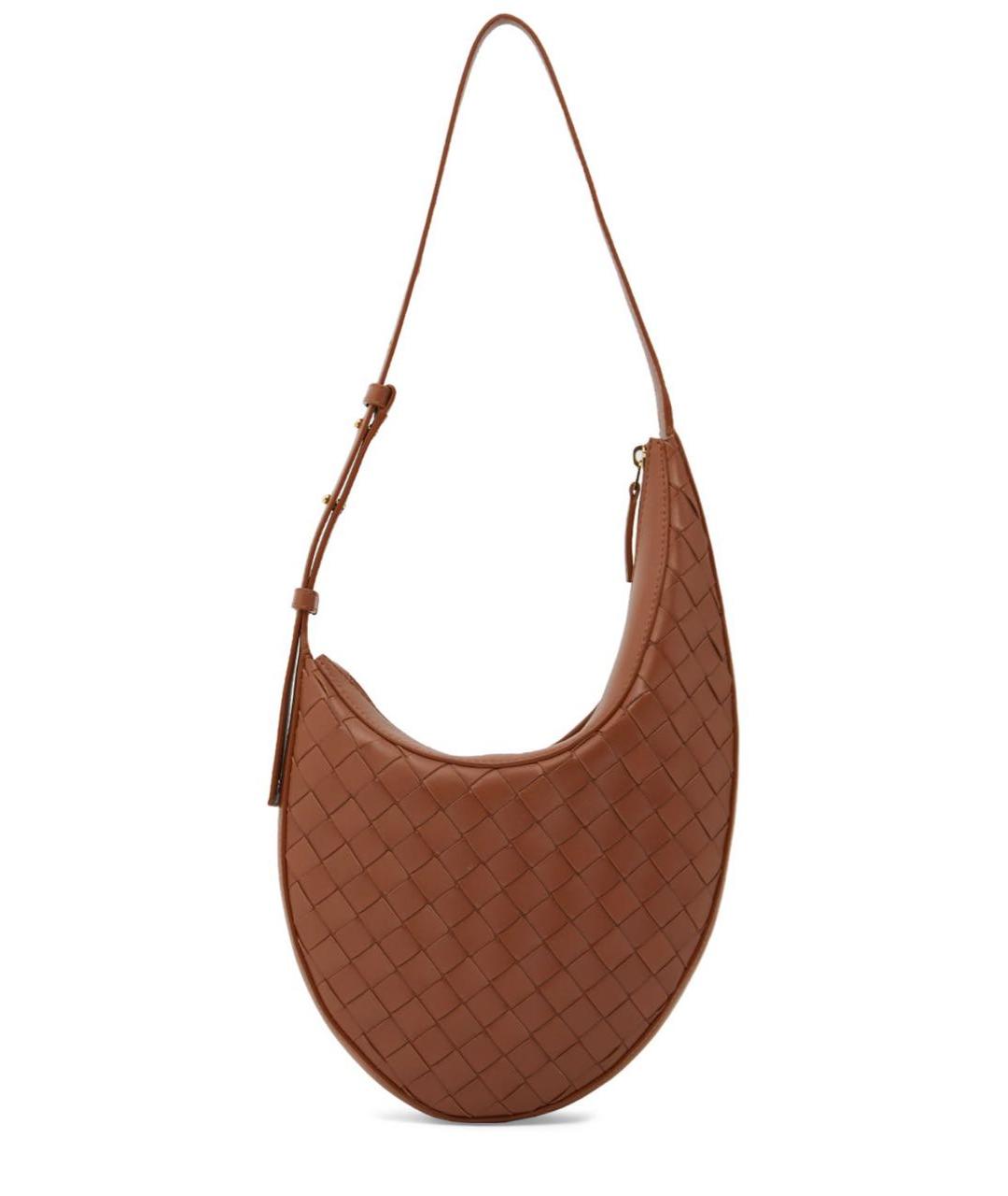 BOTTEGA VENETA Коричневая кожаная сумка через плечо, фото 3