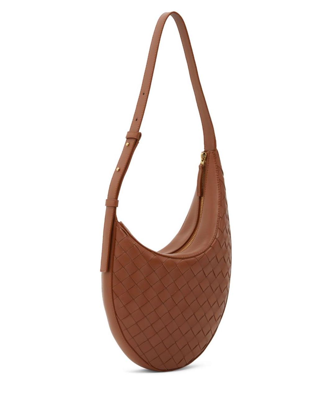 BOTTEGA VENETA Коричневая кожаная сумка через плечо, фото 2