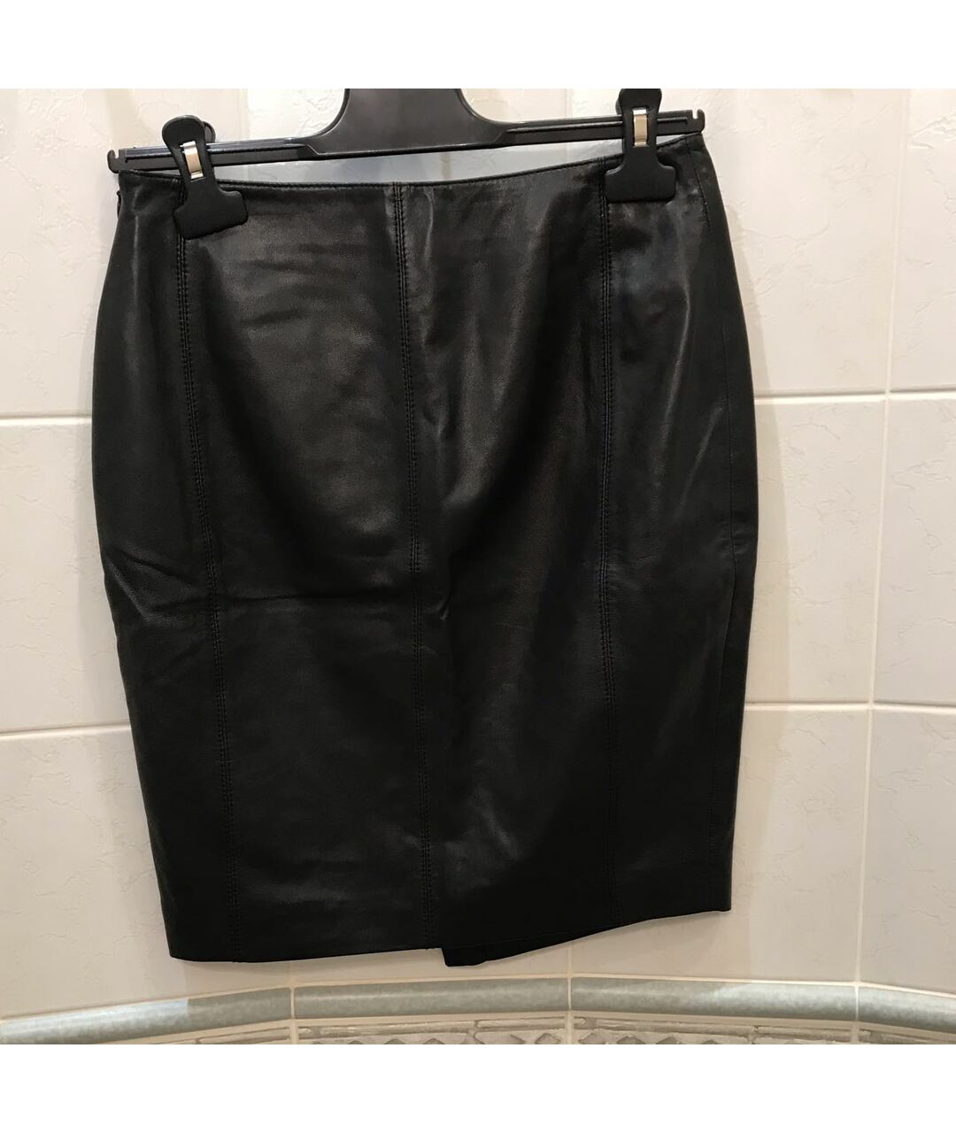 ESCADA Черная кожаная юбка мини, фото 2