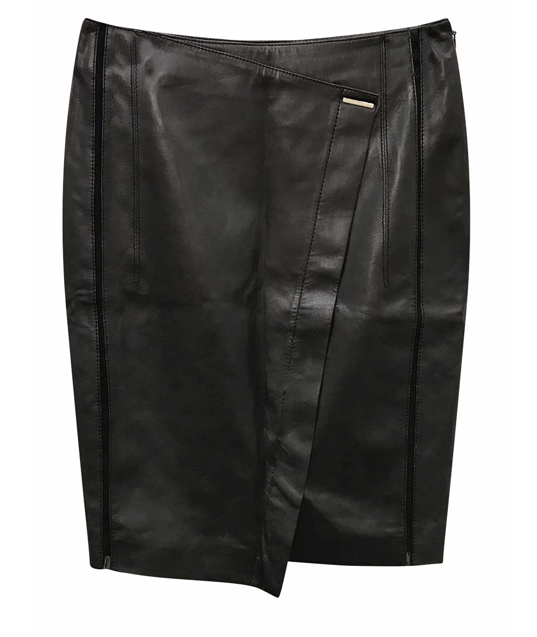 ESCADA Черная кожаная юбка мини, фото 1