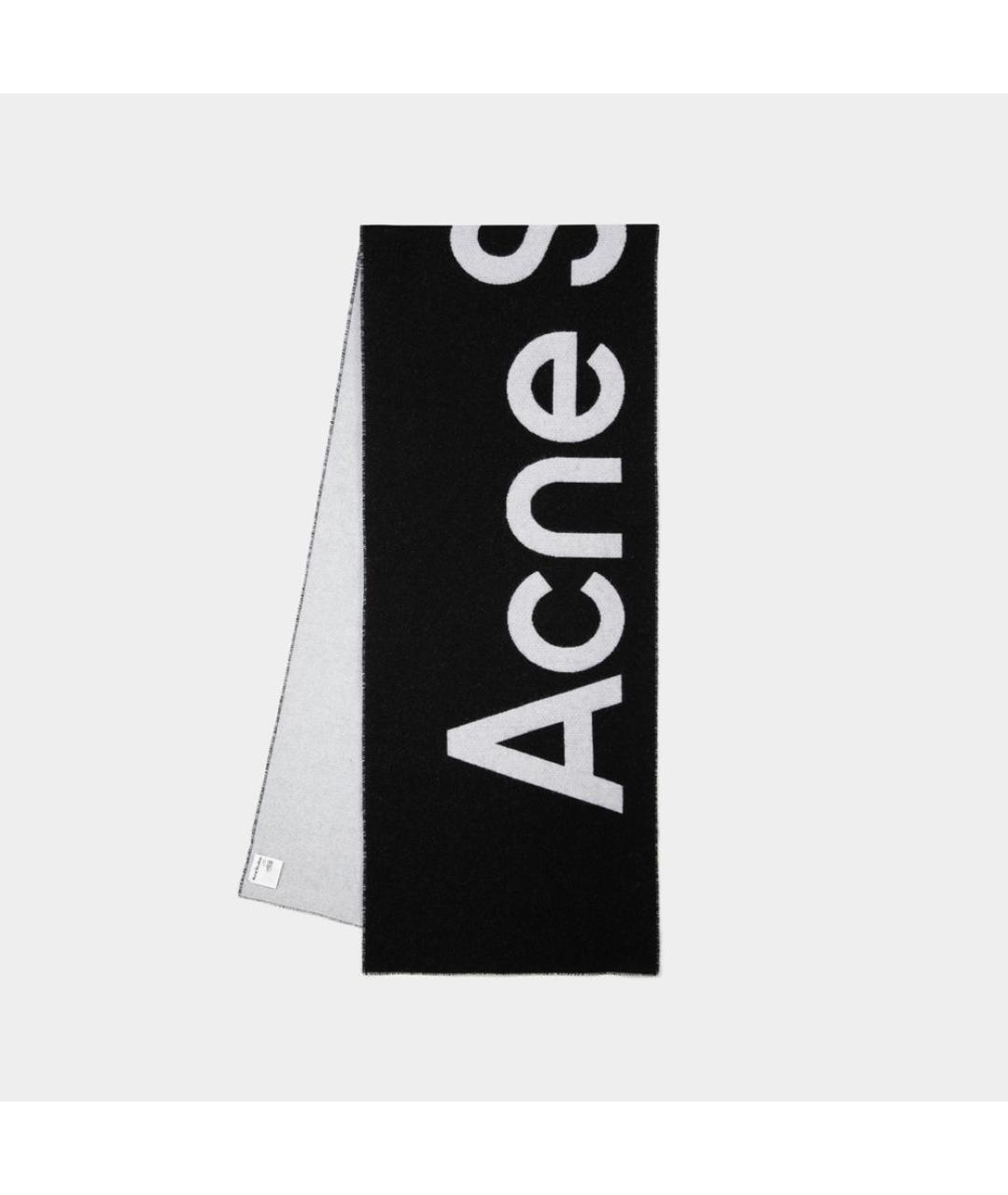 ACNE STUDIOS Черный шерстяной шарф, фото 2