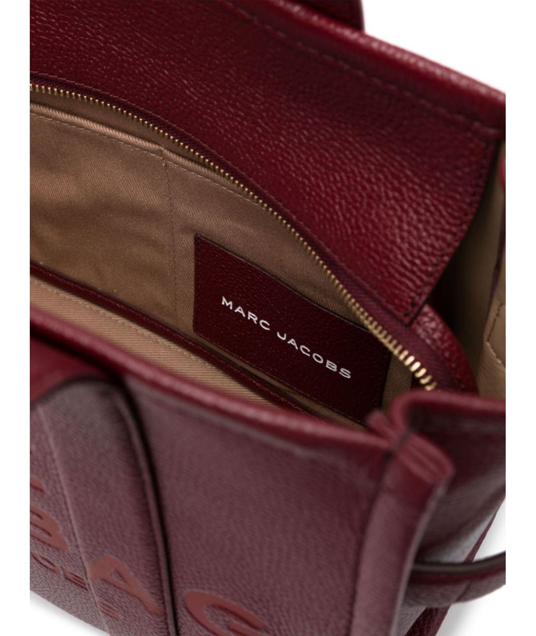 MARC JACOBS Бордовая кожаная сумка тоут, фото 2