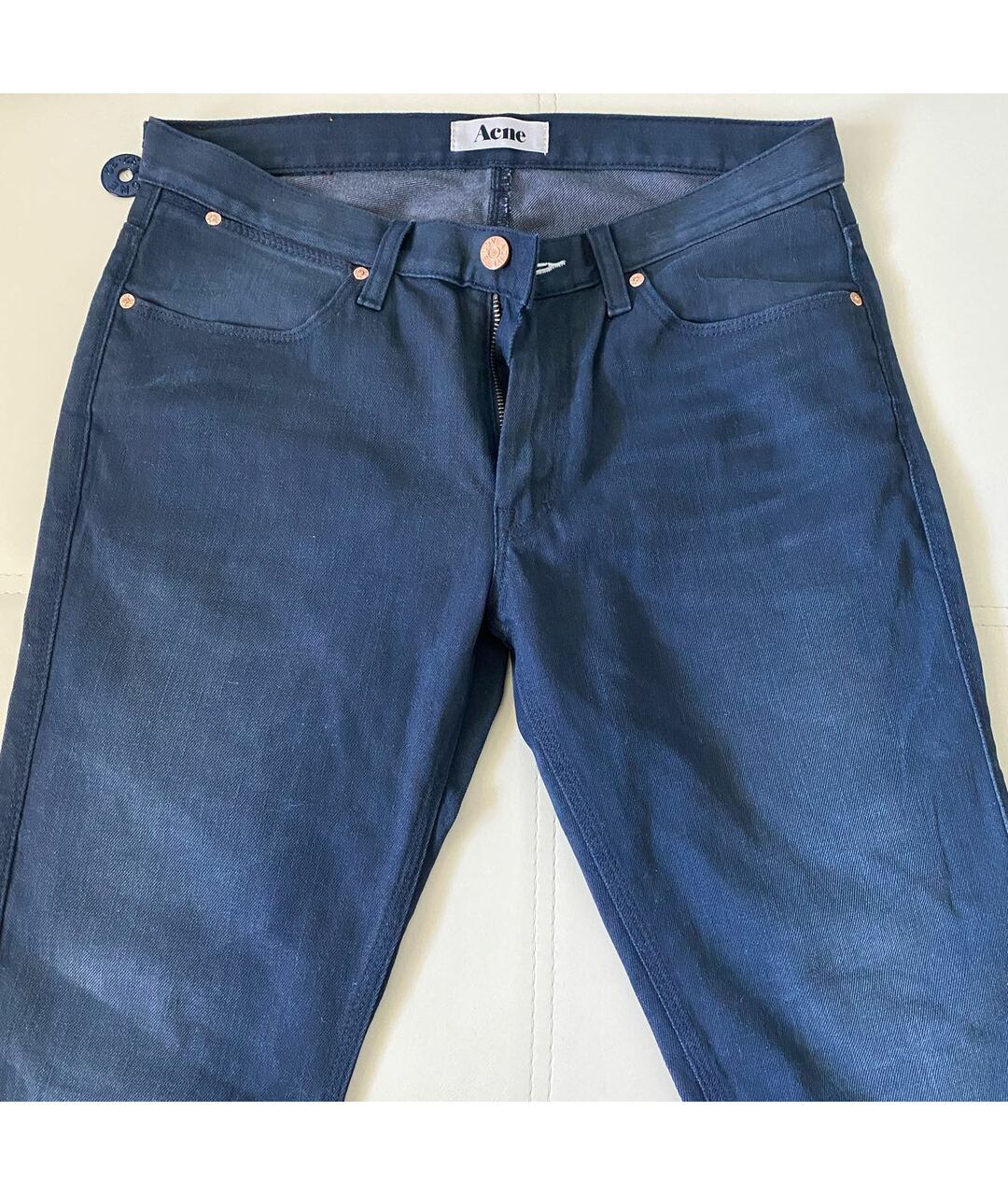 ACNE STUDIOS Синие хлопковые прямые джинсы, фото 7