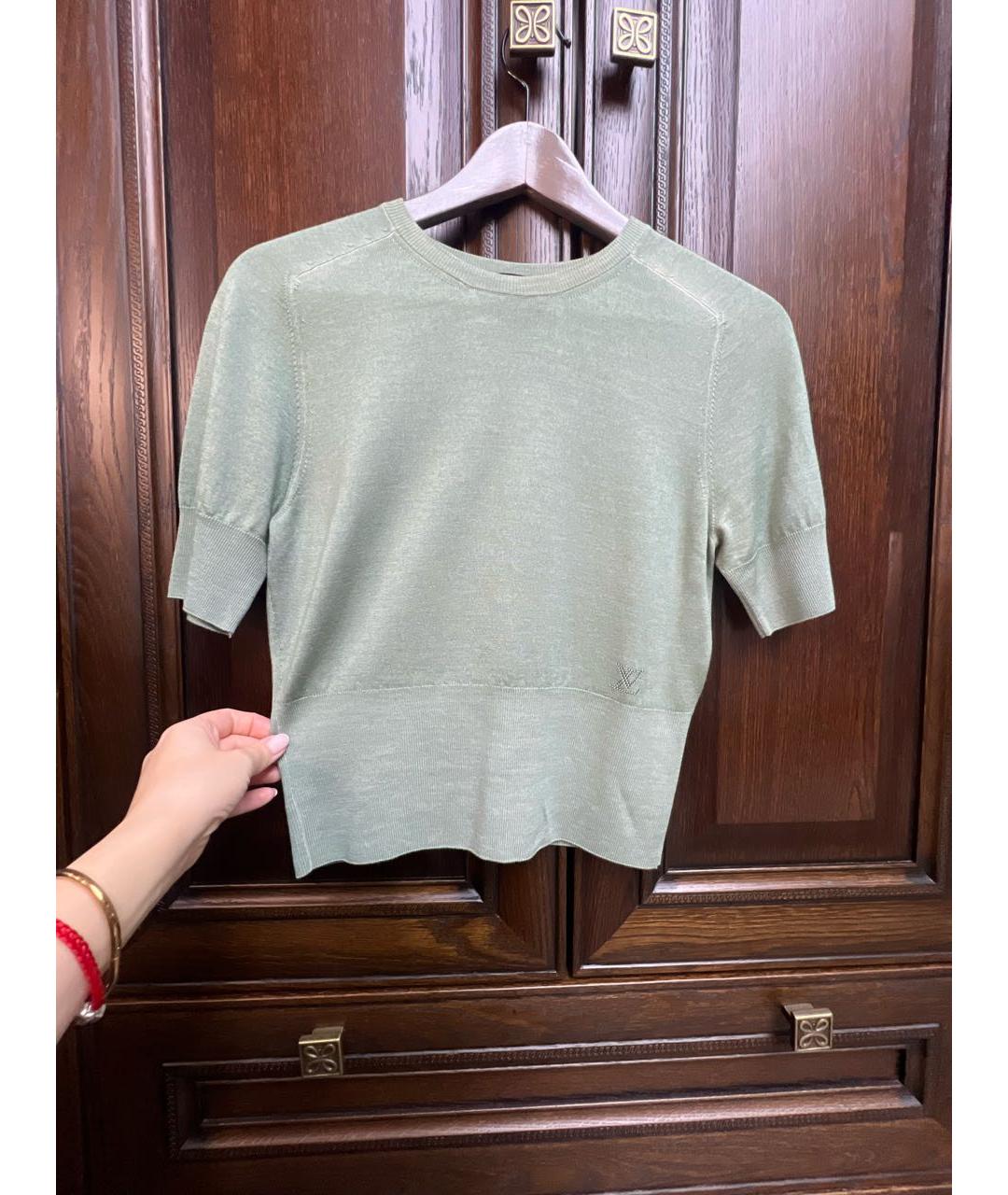 LOUIS VUITTON Зеленый шерстяной джемпер / свитер, фото 5