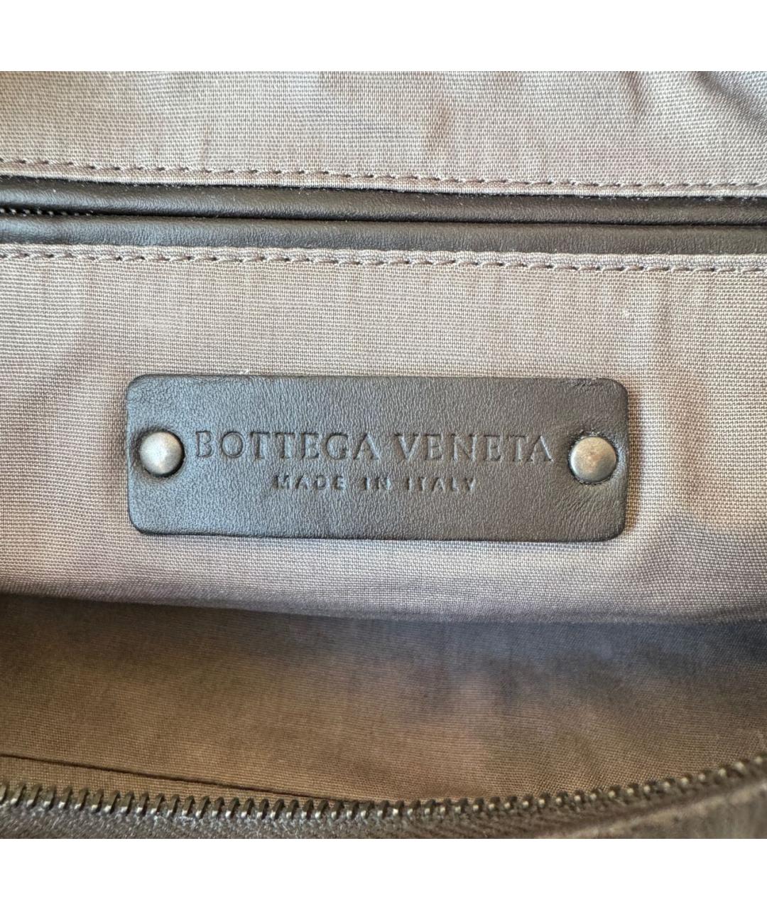 BOTTEGA VENETA Коричневая кожаная барсетка, фото 8